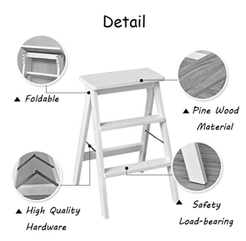 Taburete de escalada DASHADAO plegable de madera maciza para cocina 7
