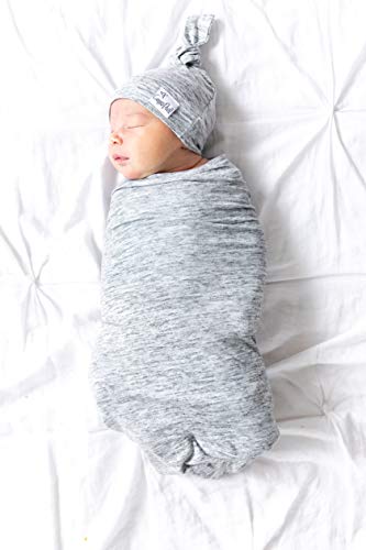 Image of Copper Pearl Baby Beanie Hat Top Knot Stretchy Soft Asher
