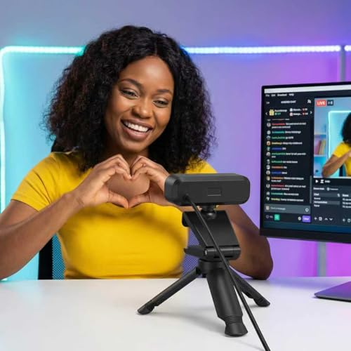 Image of Gohero 4K Webcam with Dual PDAF Autofocus, 2 Noise Reduction Mics, Auto Light Correction, Privacy Cover, 83 FOV, USB-A, for PC, Mac, Laptop, Video Calls Pro Series