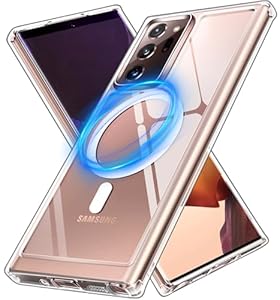 ivoler Klar Magnetisch Hülle für Samsung Galaxy Note 20 Ultra 4G / 5G, [Kompatibel mit Magnetisch] [Militärischer Schutz] Stoßfest Kratzfest Transparent Schutzhülle Durchsichtige Handyhülle Case