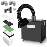 245W Adjustable Fume Extractor with 5 Stage Filters Welding Smoke Purifier DTF Extractors for Nail Salon, Laser Marking, Printing and Laser Engraving