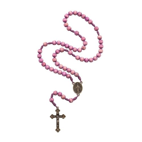 Terço Nossa Senhora das Graças Roxo Madeira 8 mm