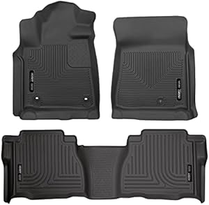 Husky Liners Weatherbeater Series | Front & 2nd Seat Floor Liners (Footwell Coverage) - Black | 99581 | Fits 2014-2021 Toyota Tundra CrewMax Cab 3 Pcs