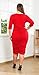 POSESHE Womens Plus Size Deep V Neck Wrap Ruched Waisted Bodycon Dress (X-Large, Red)