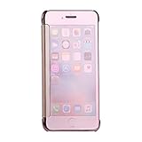 iMusi Cases for iPhone 7 Plus, Smart Clear View Window Plating PC Mirror Flip Phone Cover for iPhone 7 Plus - Rose Gold