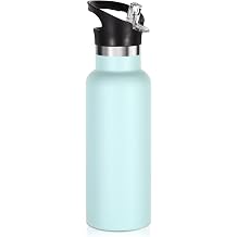 Volhoply 17oz Kids Insulated Water Bottle,Stainless Steel Water Bottles with Straw Lid,Double Wall Vacuum Metal Cups Water Bottle,Reusable Sports Water Flask Keep Hot & Cold for SchoolFog,1 Set