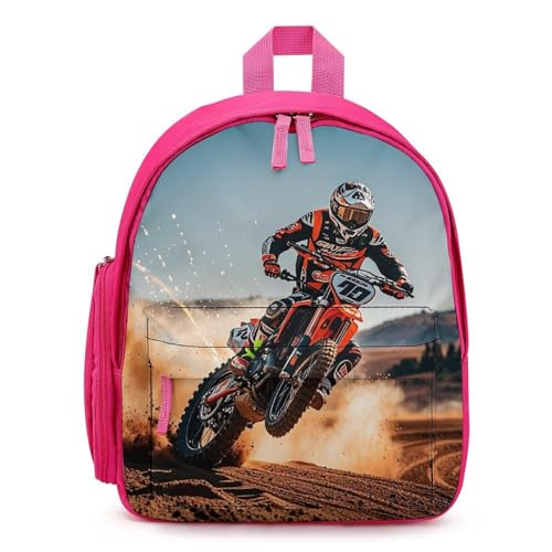 Sports Motorcycle Backpack for Men Women, Durable Small Bookbag Lightweight Daypack for Travel, Hiking, Pink-style
