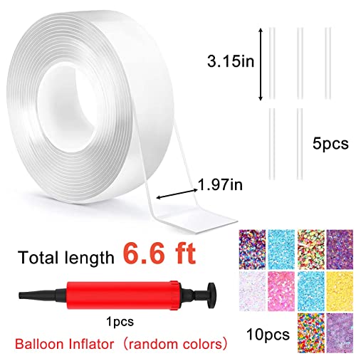 BABORUI Nano Bubbles Tape Kit, Nano Bubble Tape Toy Kit with Glitter and Balloon Inflator, Double Sided Super Elastic Bubble for Adult Party Favors Gifts Fidget Toy Craft - Thumbnail 3