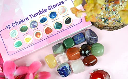 Image of Reiki Crystal Products Certified Natural Crystal Tumble Stone Kit | Multiple Crystal Stone Sets for Meditation, Reiki, Chakra & Spiritual Practices