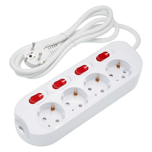 feletec Steckdosenleiste Einzel-Schaltung 4-fach, 1,5 Meter