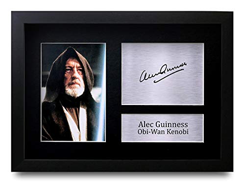 Autographe Obi-Wan Kenobi Alec Guinness photo Star Wars A4 encadrée pour fan de cinéma