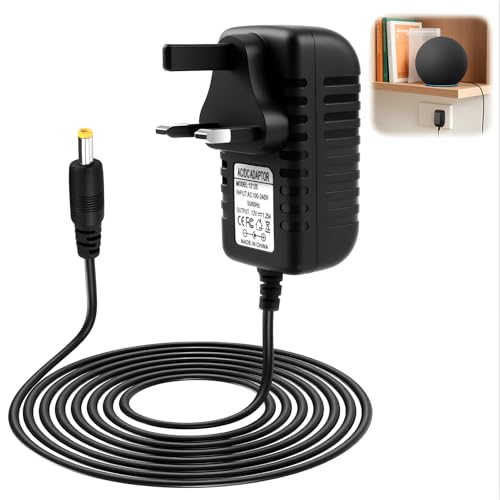 15W Power Supply Charger for Alexa Echo Dot 3rd 4th 5th Gen Dot with Clock Dot Kids Edition 12V 1.25A Power Cord Adaptor for Echo Show 5 (1st & 2nd Gen) Spot Pop Fire TV Cube UK Plug, Black - Image 7