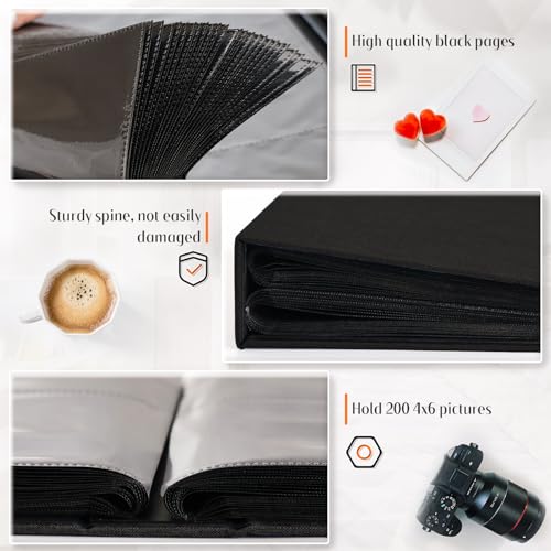 Popotop PHOTO ALBUM 4X6 200 Pockets For Wedding Gifts,Linen Hardcover Picture Albums thumb #3