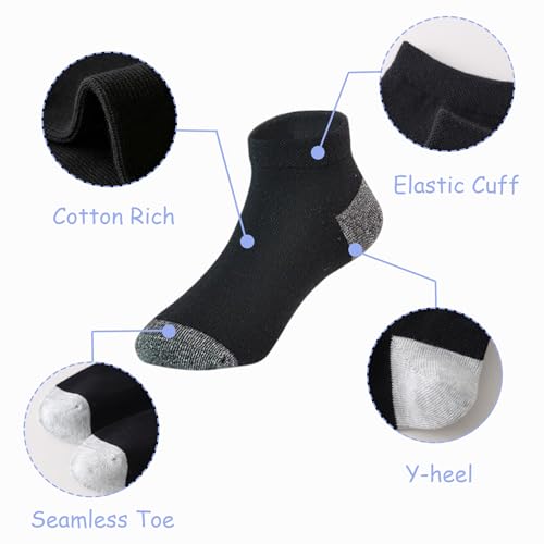 Image of EPEIUS Kids' Low Cut Ankle Socks Cotton Seamless Toe Sport Athletic Socks for Boys Girls White Black Navy 4 /8 Pack