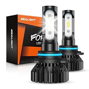 SEALIGHT 9006/HB4 LED Fog Lights Bulbs or DRL,400% Much Brighter, 6000 Lumens 6000K Xenon White Light, 12 CSP LED Chips, Plug-and-Play, IP67 Design