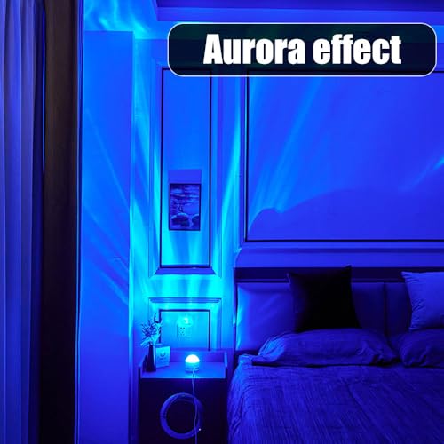 MiOYOOW Sternenhimmel- und Nordlichtprojektor, 3D-Wellen-USB-Lampe mit Fernbedienung, LED-Deckenprojektor mit App-Steuerung und Timer, 16 Farben und 30 Beleuchtungsmodi, Kinderzimmerdekoration