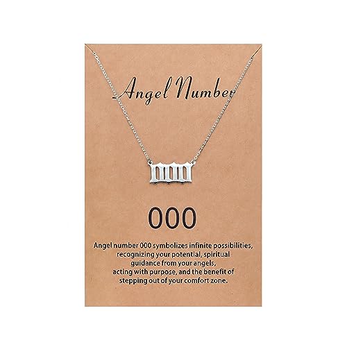 Sunique Angel Number Necklace for Women 000 Necklace Numerology Jewelry Gifts for Women