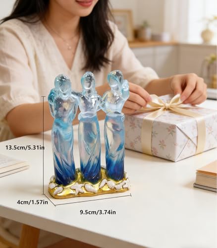 Figurilla Tres Hermanas de Vidrio de Mar, 5 pulgadas miniatura 4