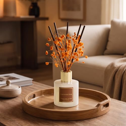 Image of COCORRINA Reed Diffuser - Elegant Amber & Oud 3.38 fl oz Reed Diffuser for Bedroom Bathroom Home Decor