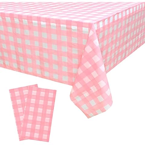 Vedran Pink Gingham Tablecloth Set Cover