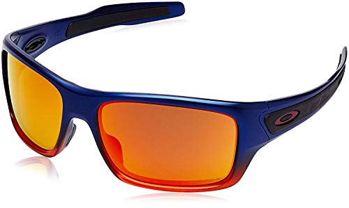 Oakley Mens OO9263 Turbine Rectangular Sunglasses, Orange Pop Fade/Prizm Ruby, 65 mm