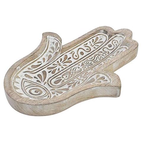 Bandeja vaciabolsillos de madera mango hamsa decape Cover