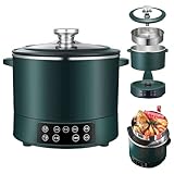 3 L Lifting Sugar Removal Rice Cooker,Multifunction Hot Pot Non-Stick Pan& Rice Soup Separate Electric Rice Cooker with Steamer Basket,Fast...