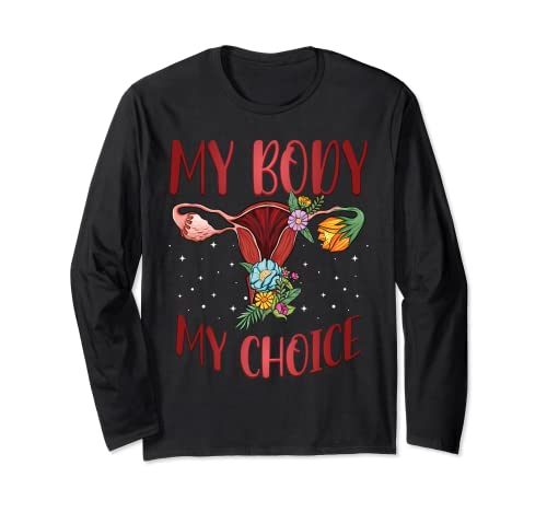 My Body My Choice Shirt Women's Abortion Rights Feminist Manga Larga