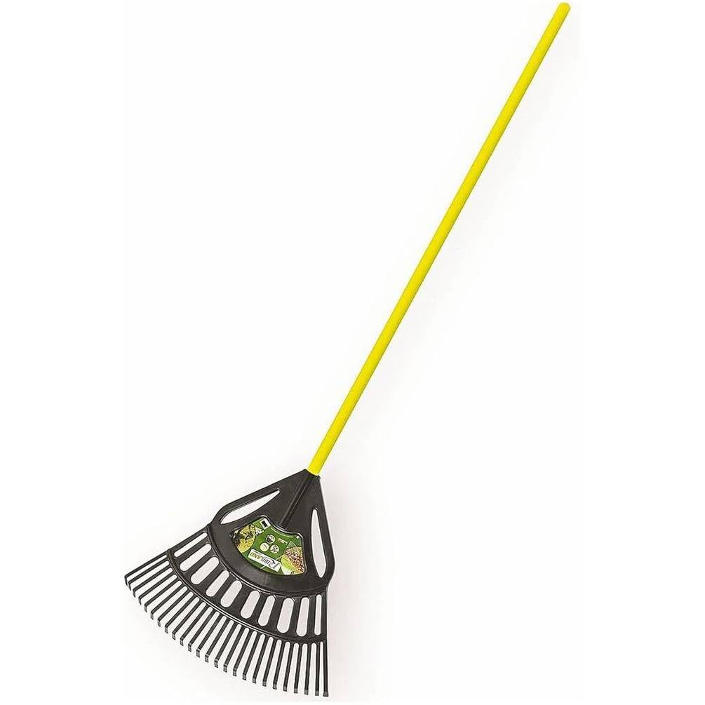 D-Work - Escoba para hoja/césped, 64 cm, mango de fibra de 1 m30, limpieza eficiente y práctica