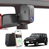 GATGIT Front 4K Dash Cam Custom fit for Jeep Gladiator JT 2018 2019 2020 2021 2022 2023 2024 Mojave Overland& Wrangler JL 2018-2024 etc,OEM Look,Camera 2160P Video HDR,5.8GWiFi,GPS,Plug&Play,G-Sensor