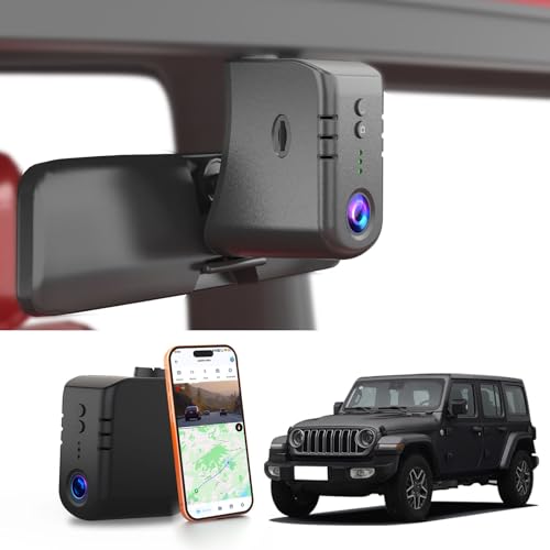 GATGIT Front 4K Dash Cam Custom fit for Jeep Gladiator JT 2018 2019 2020 2021 2022 2023 2024 Mojave Overland& Wrangler JL 2018-2024 etc,OEM Look,Camera 2160P Video HDR,5.8GWiFi,GPS,Plug&Play,G-Sensor