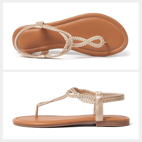 Image of zeetoo Women's Flat Sandals Summer T-StrapThong Bohemian Casual Comfortable Dressy Sandals for Women