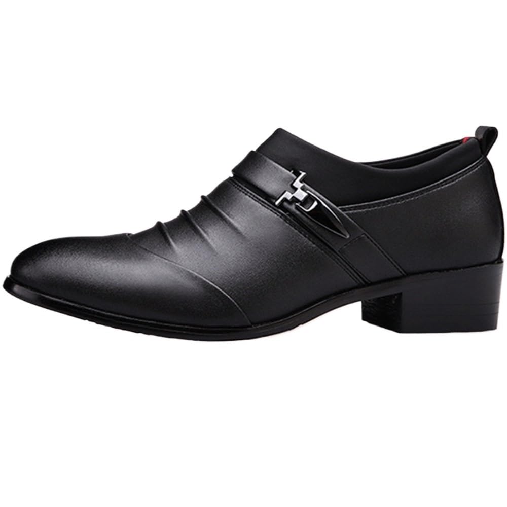 Mens Oxford Derby Dress Shoes Comfort Breathable Pointed-Toe Modern Business Office Slip-On Formal Shoes