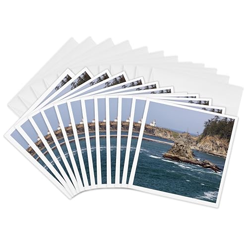 Danita Delimont ? ���� ? �č��A�I���S���B�ACape Arago Lighthouse�AGregory Pt ? us38 jwi0439 ? Jamie and Judy Wild ? �O���[�e�B���O�J�[�h Set of 12 Gre