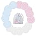 Produktbild 15 St¨¹ck waschbare Abschminkpads Bamboo Gesichts Pads Cleansingpads mit Wschebeutel 3 Farbe£¨Rosa/Wei / Himmelblau£©