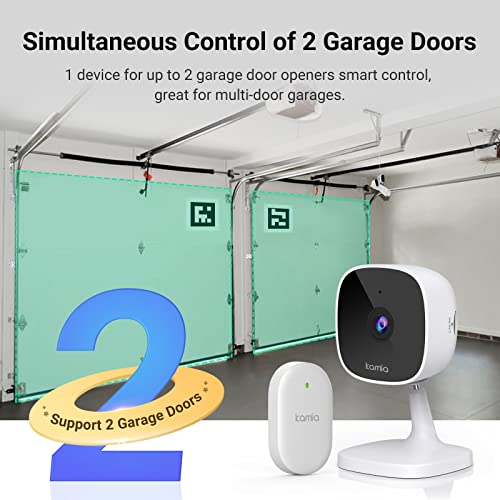 Kamia Wifi Smart Garage Door Opener With Hd Video, 2-Door Left Open Alert And Control, No Subscription Required, Compatible With Alexa, Yellow Learn Button Supported, Night Vision & 2-Way Audio #TOP1