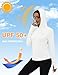 Rdruko Women's Sun Protection UPF 50+ Long Sleeve Hiking Athletic Shirt Lightweight Quick Dry Hoodie for Outdoor, White, 2XL