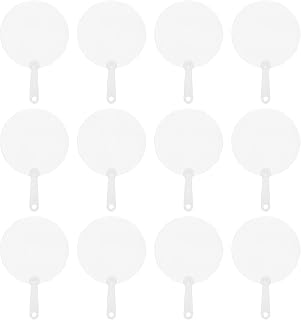 DIYEAH 12pcs Blank Sublimation Fans Plastic Round Handheld Fans Pocket for Summer Decorations Dancing Performance Prop Wall Ornaments DIY Crafts 8.5cm
