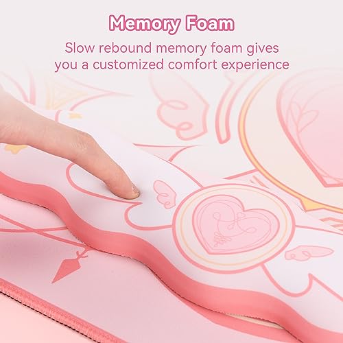 GeekShare Kawaii Mouse Pad Wrist Rest Support Set - Non-Slip Rubber Base Desk Mat and Memory Foam Wrist Rest for Keyboard and Mouse,Perfect for Gaming,or Home Office Work - Star Wings Series by GeekShare - Image 3