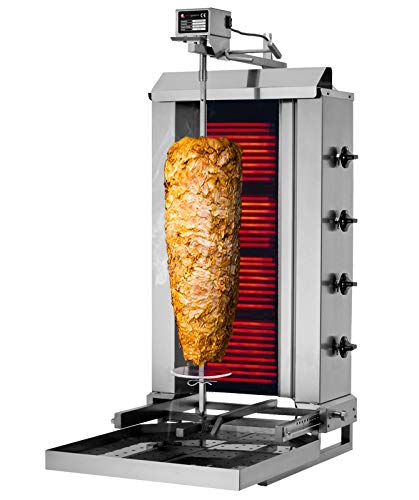 Dönergrill 4 Brenner (beweglich) - max. 60 kg | Gyrosgrill | Tischgrill | Elektro Grill | Dönermaschine | Gyrosmaschine | Hähnchengrill