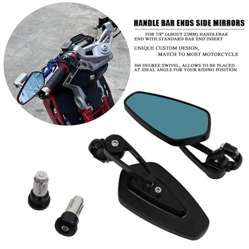 Espejo de moto CNC aluminio 22 mm para manillar de PCX150 160 2