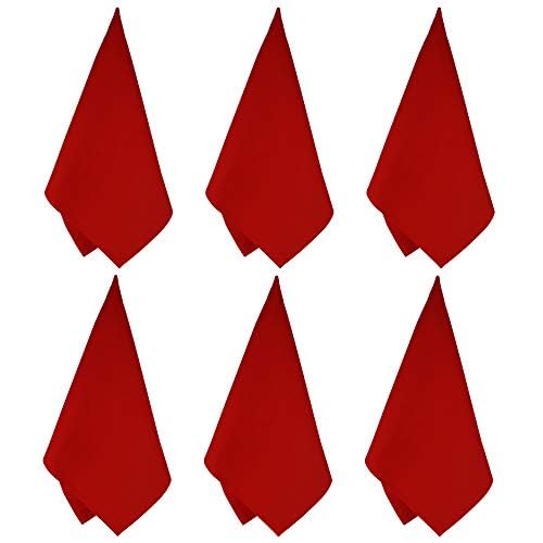 Lot de 12 torchons de cuisine (68,6 x 68,6 cm), 100 % coton, très absorbants, multi-usages pour broderie – Rouge