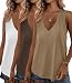 KKJ 3 Pack Womens Tank Tops 2026 Summer Vacation Outfits V Neck Loose Fit Sleeveless Casual Shirts Fashion Clothes