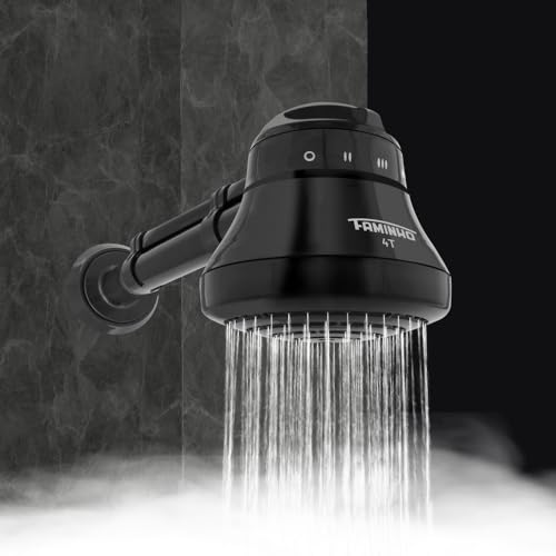CHUVEIRO ELÉTRICO - DUCHA FAMINHO 4T BLACK 220V 6800W COM CANO 30CM - FAME