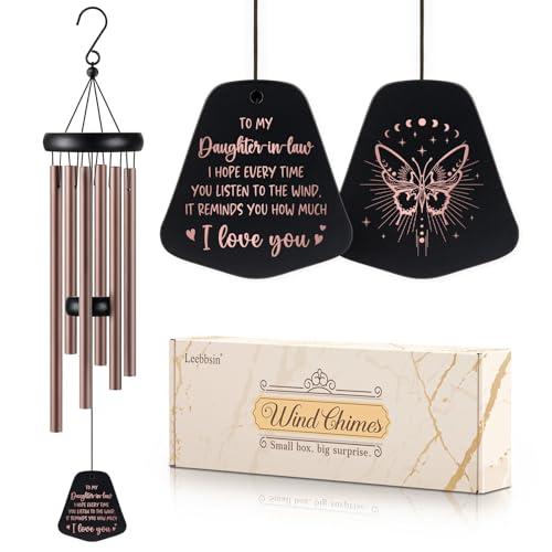 Leebbsin Gifts for Daughter-in-Law, Daughter-in-Law Gift Wind Chimes from Mom Dad,...