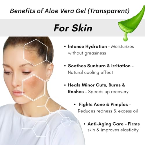 Image of Khadi Organic and Natural Aloe Vera Gel (Transparent) by Bhudevam Naturals | Soothing & Hydrating Gel for Skin & Hair | Natural Skincare for Pimples, Sunburn & Dryness, 200g