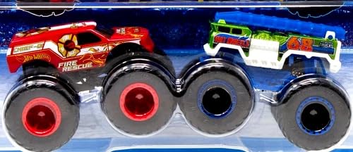 Image of Hot Wheels Fire Rescue Vs HW 5 Alarm Demolition Doubles Monster Trucks 2026 1:64 Scale 3+ Ages - Multicolor