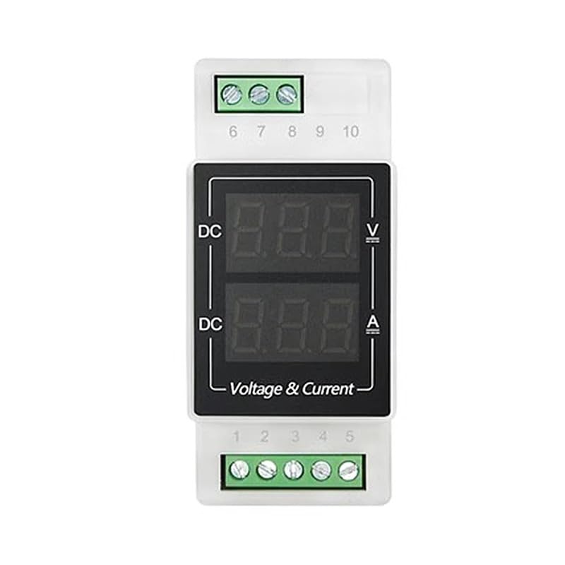 NURII Voltmetro DIN Rail Tipo DC con Display Digitale 100V, amperometro 20A, misuratore Digitale Integrato 50A 1000V(DC0-300V 50A)