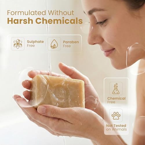 Image of Coconut Honey Soap 125g, Pack of 3 | Handmade Cold Processed with Coconut & Honey | Moisturizing Soap for Dry, Sensitive Skin | Natural, Vegan, Chemical-Free Herbal bath soap | For Men & Women