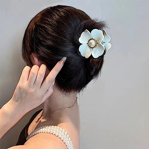 Pinzas de cabello con flores set 4 piezas color oscuro miniatura 5